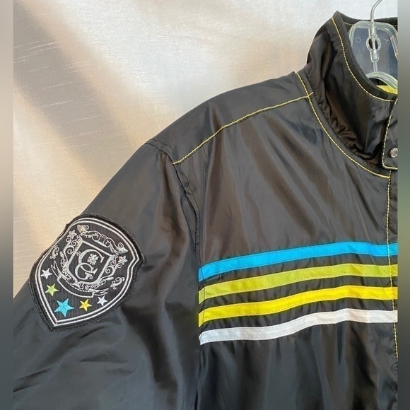 NWT Vintage Coogi Black and Neon  Stripes Windbreaker Ladies LG - Picture 8 of 15